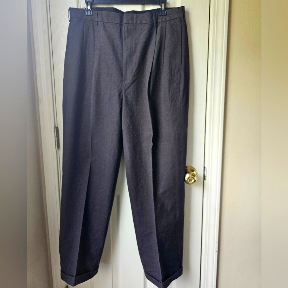 NWT 36x29 Jos. A. Bank Plaid Brown Trouser Pant 100% Cotton Travelers Collection